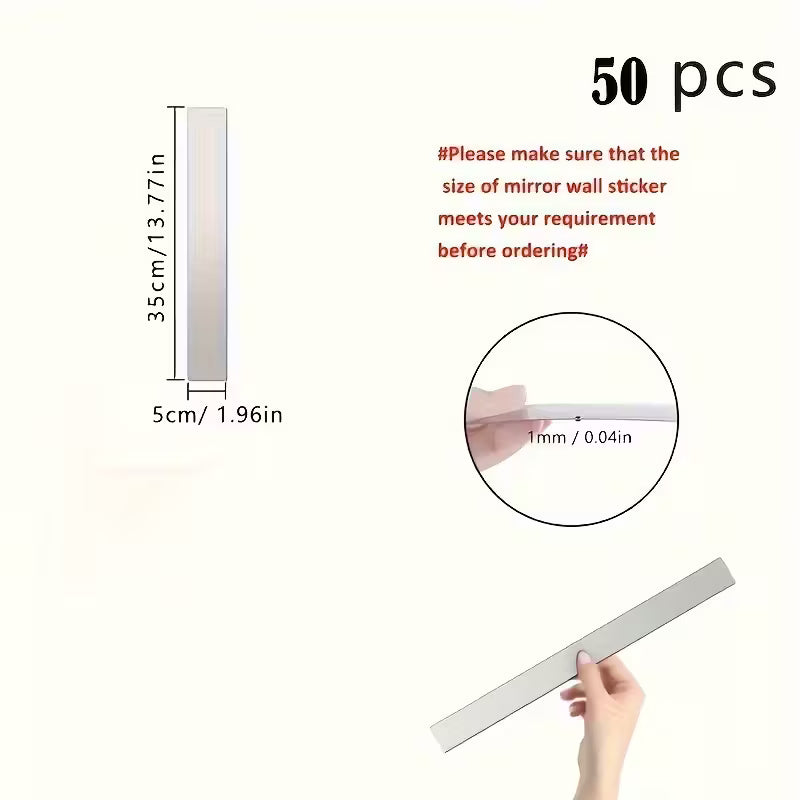 Acrylic Frameless Mirror Stickers - Set Of 50, - DIY Decoration In Living Room And Bedroom At Home