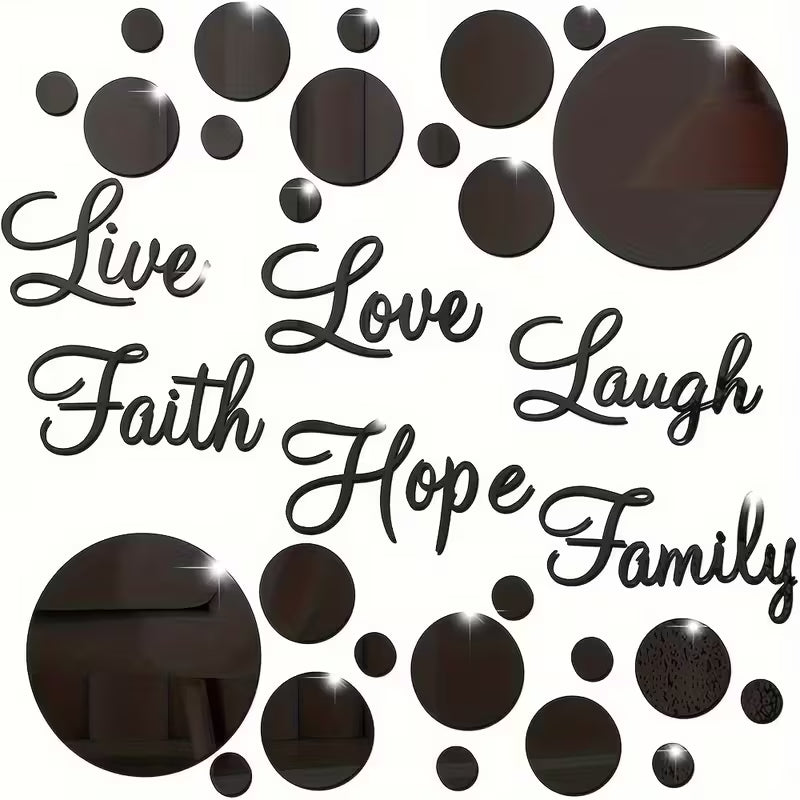 26pcs Acrylic Mirror Wall Stickers