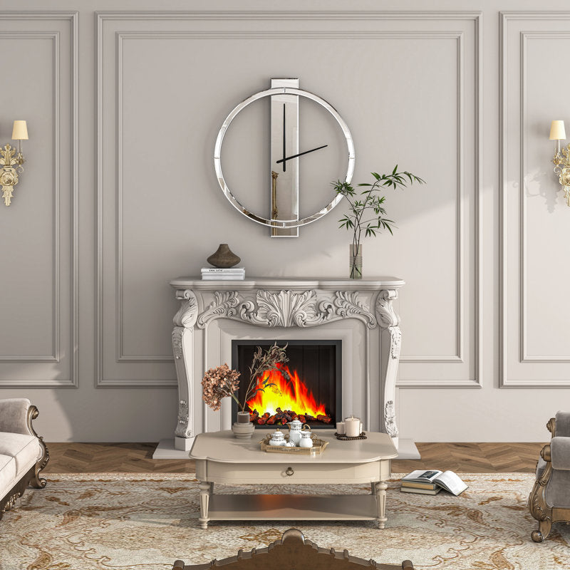 Glass Wall Clock Mirrored Round Clock