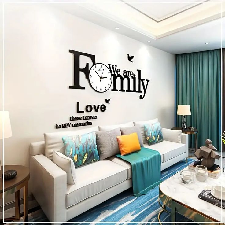 We Are Family” DIY Acrylic Wall Clock – Elegant Home Decoration