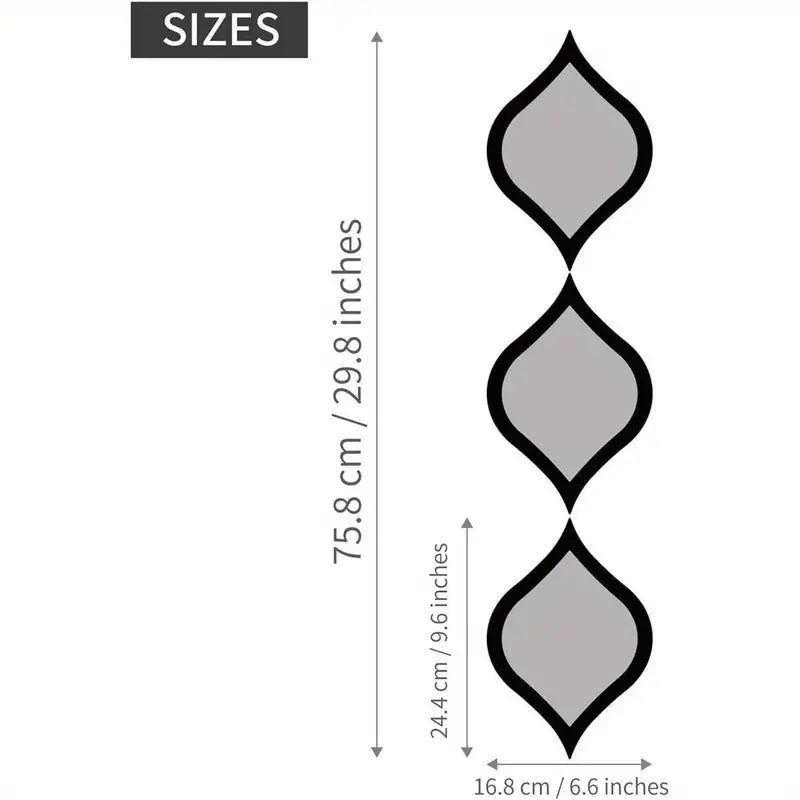 3pcs Mid-Century Modern Tear Drop Mirror Wall Decor