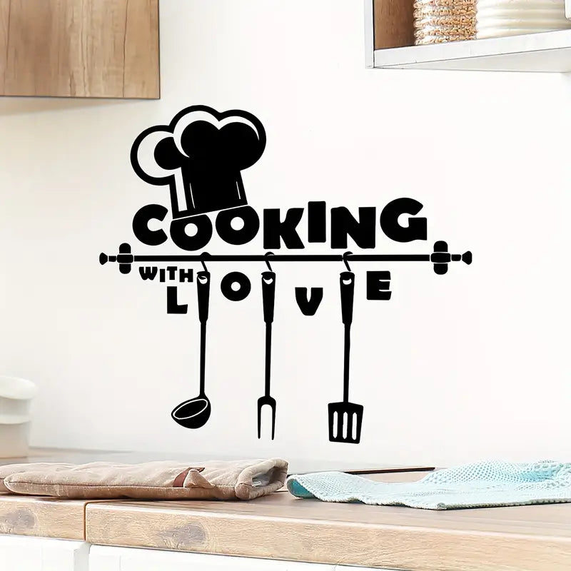 Cook With Love - Beautiful Kitchen Wall Decal - Best For Home & Restaurant
