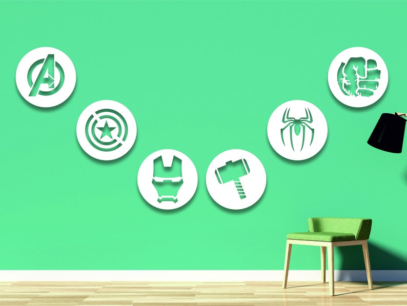 Avengers Wall Decor Set of 6 | Superhero