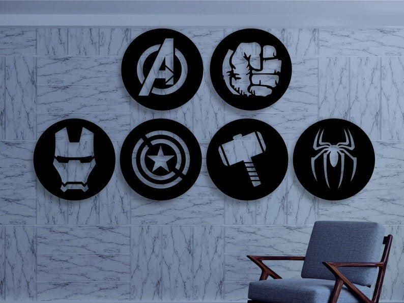 Avengers Wall Decor Set of 6 | Superhero
