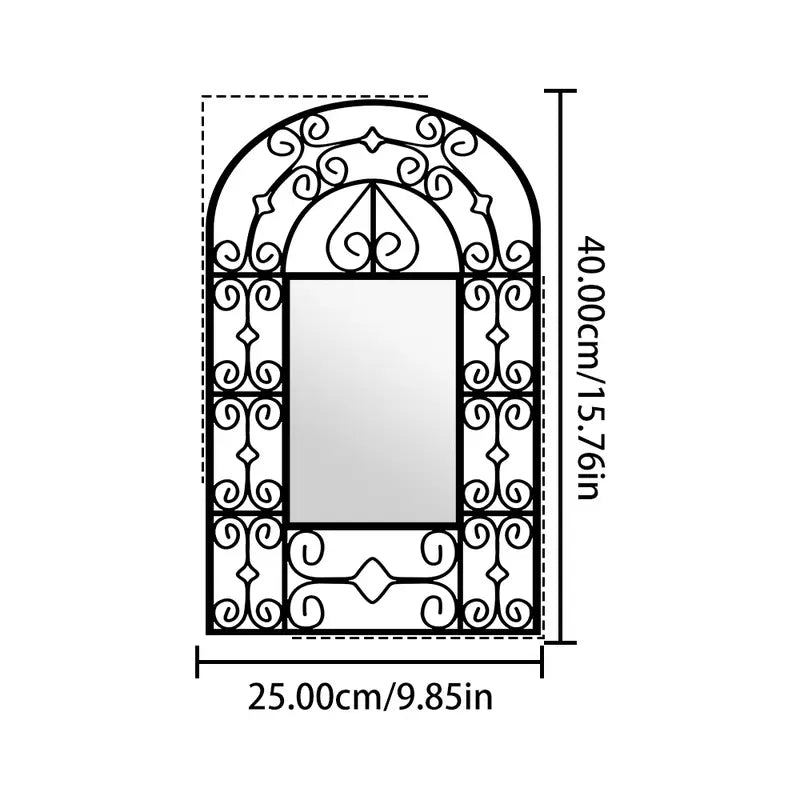 Black Acrylic Wall Mirror with Ornate Frame