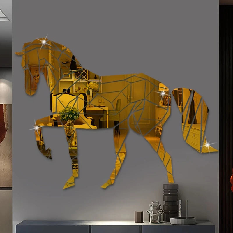 Horse Theme 3D Acrylic Mirror Wall Art