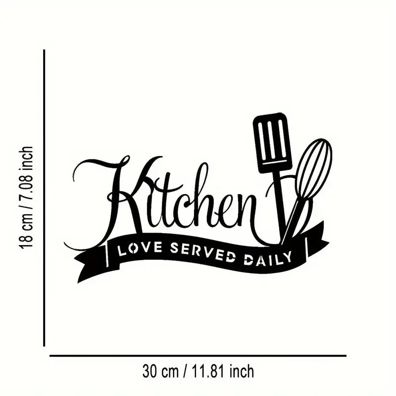 Kitchen, Love Served Daily - Beautiful Kitchen Wall Decal - Best For Gifting