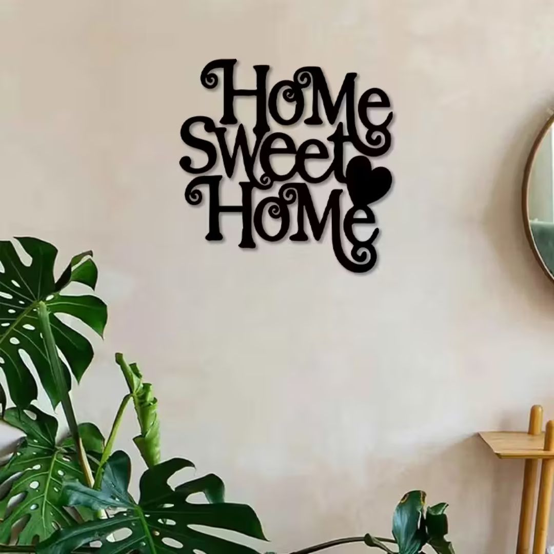 Modern acrylic Home Sweet Home decor piece by Signature Wall Arts UAE Perfect housewarming gift — glossy acrylic wall art with heart and arrow design