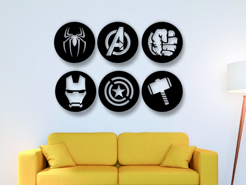 Avengers Wall Decor Set of 6 | Superhero