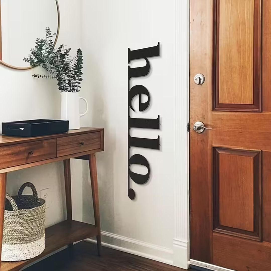 Hello Acrylic Art Wall Decoration | Home Wall Decor | Door Entrance