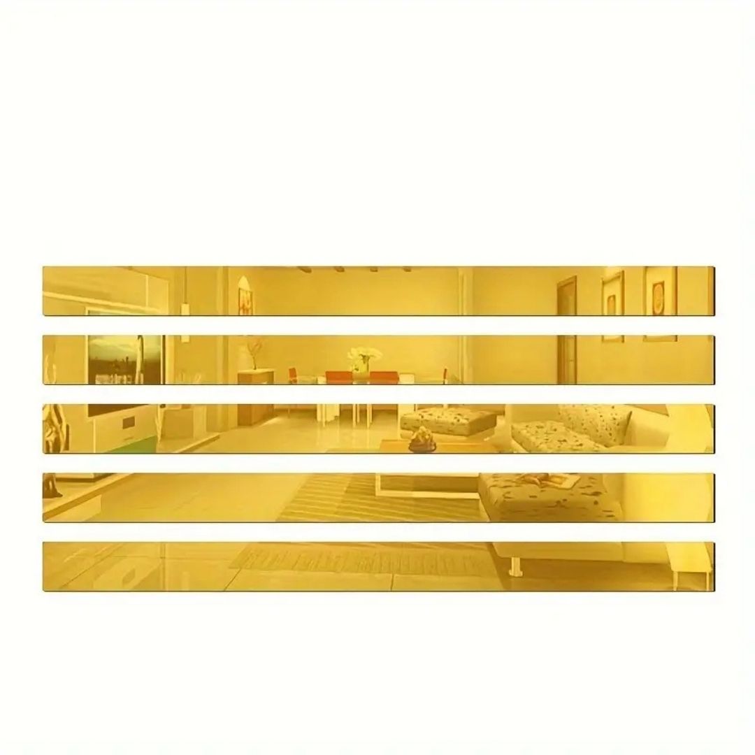 3D Acrylic Wall Stickers, Long Strip Three-dimensional Mirror