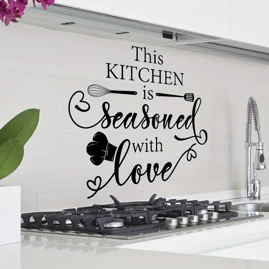Kitchen Decor - This Kitchen is seasoned with Lover - Home Wall Decor