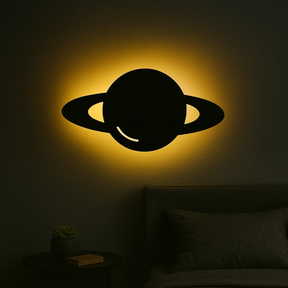 3D Planet Night Light – Plug-In Wall Lamp for Cozy, Ambient Bedrooms & Kids' Rooms