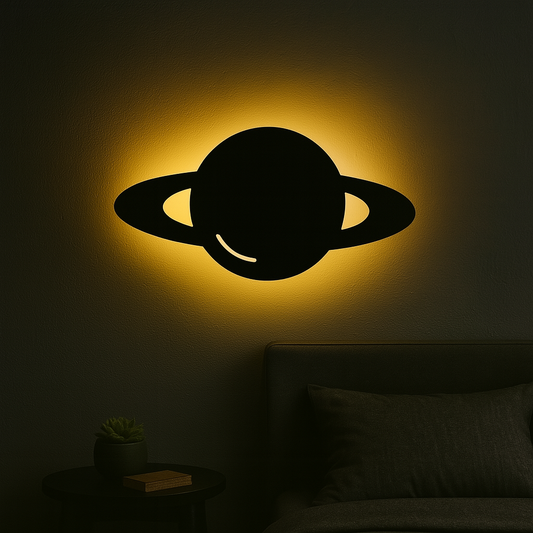 3D Planet Night Light – Plug-In Wall Lamp for Cozy, Ambient Bedrooms & Kids' Rooms