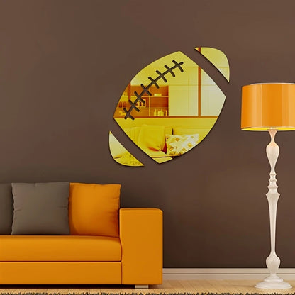 Creative Mirror Stickers for Kids Room – Football-Themed Acrylic 3D Art