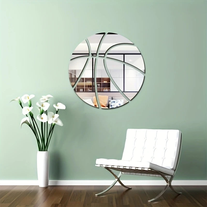 Creative Mirror Stickers for Kids Room – Football-Themed Acrylic 3D Art