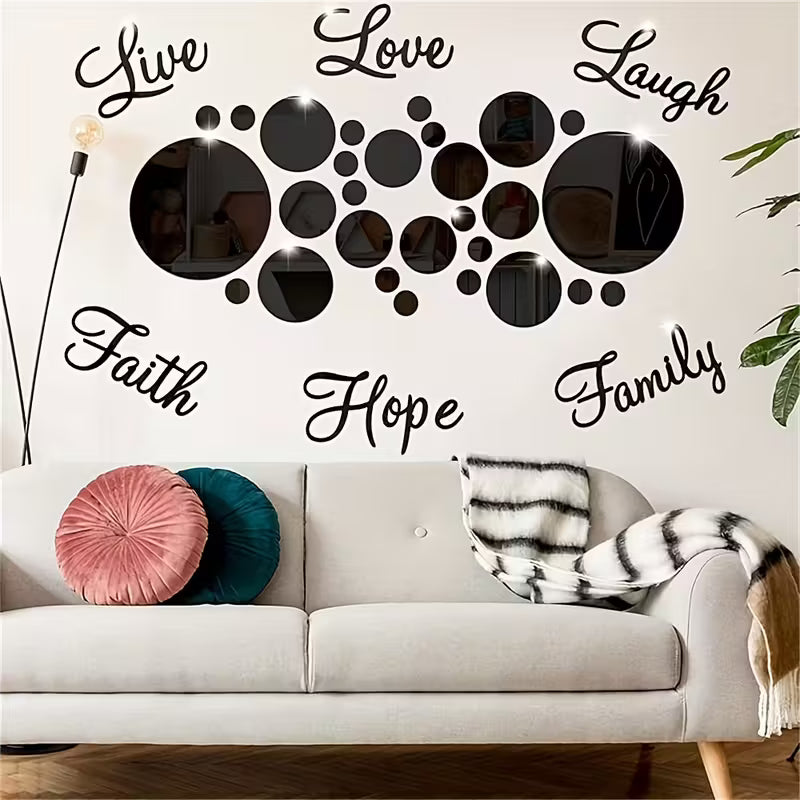 26pcs Acrylic Mirror Wall Stickers