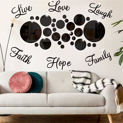 26pcs Acrylic Mirror Wall Stickers