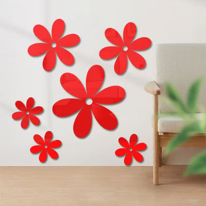 DIY Three-Dimensional Flower Acrylic Mirror Wall Stickers