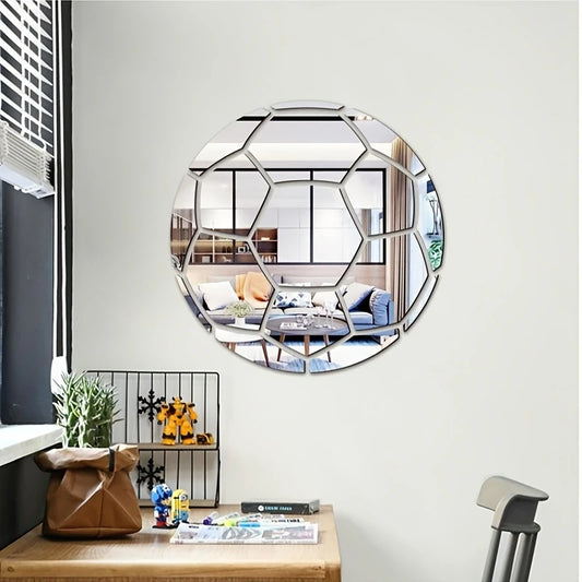 Creative Mirror Stickers for Kids Room – Football-Themed Acrylic 3D Art