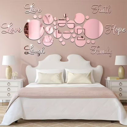 26pcs Acrylic Mirror Wall Stickers