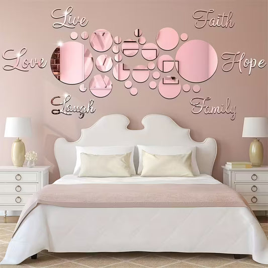 26pcs Acrylic Mirror Wall Stickers