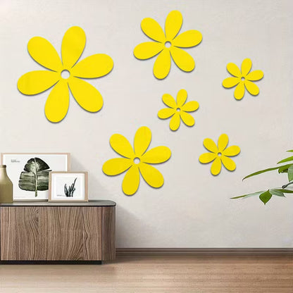 DIY Three-Dimensional Flower Acrylic Mirror Wall Stickers