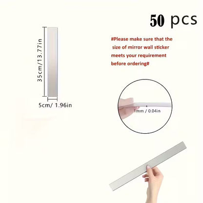 Acrylic Frameless Mirror Stickers - Set Of 50, - DIY Decoration In Living Room And Bedroom At Home