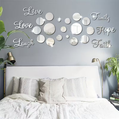 26pcs Acrylic Mirror Wall Stickers