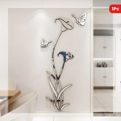 3D Acrylic Floral Wall Art Stickers