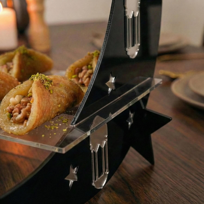 Ramadan Moon Tiered Serving Stand - 3 Tier Dessert Display Tray