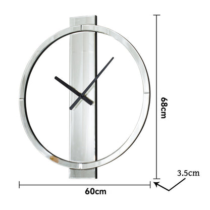 Glass Wall Clock Mirrored Round Clock