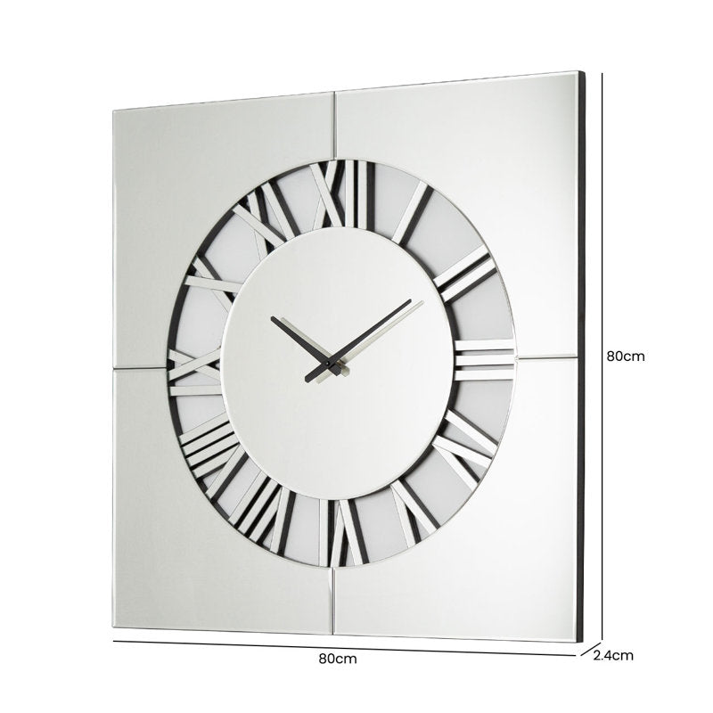 Modern Mirror Wall Clock – Living Room Decor