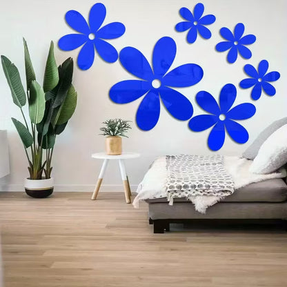 DIY Three-Dimensional Flower Acrylic Mirror Wall Stickers