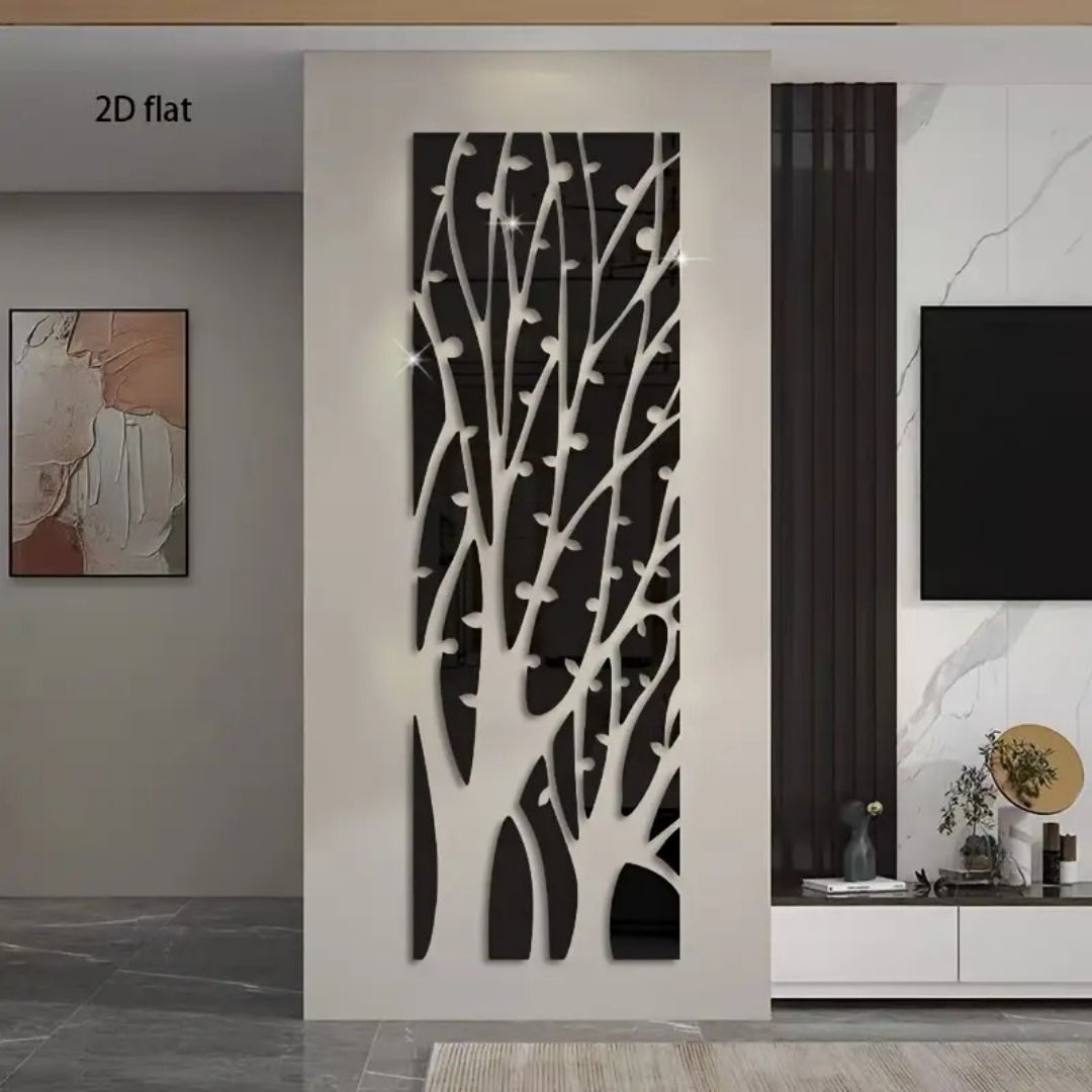 Modern Money Tree Acrylic Mirror Wall Decoration – unique abstract design symbolizing prosperity and elegance for UAE homes.