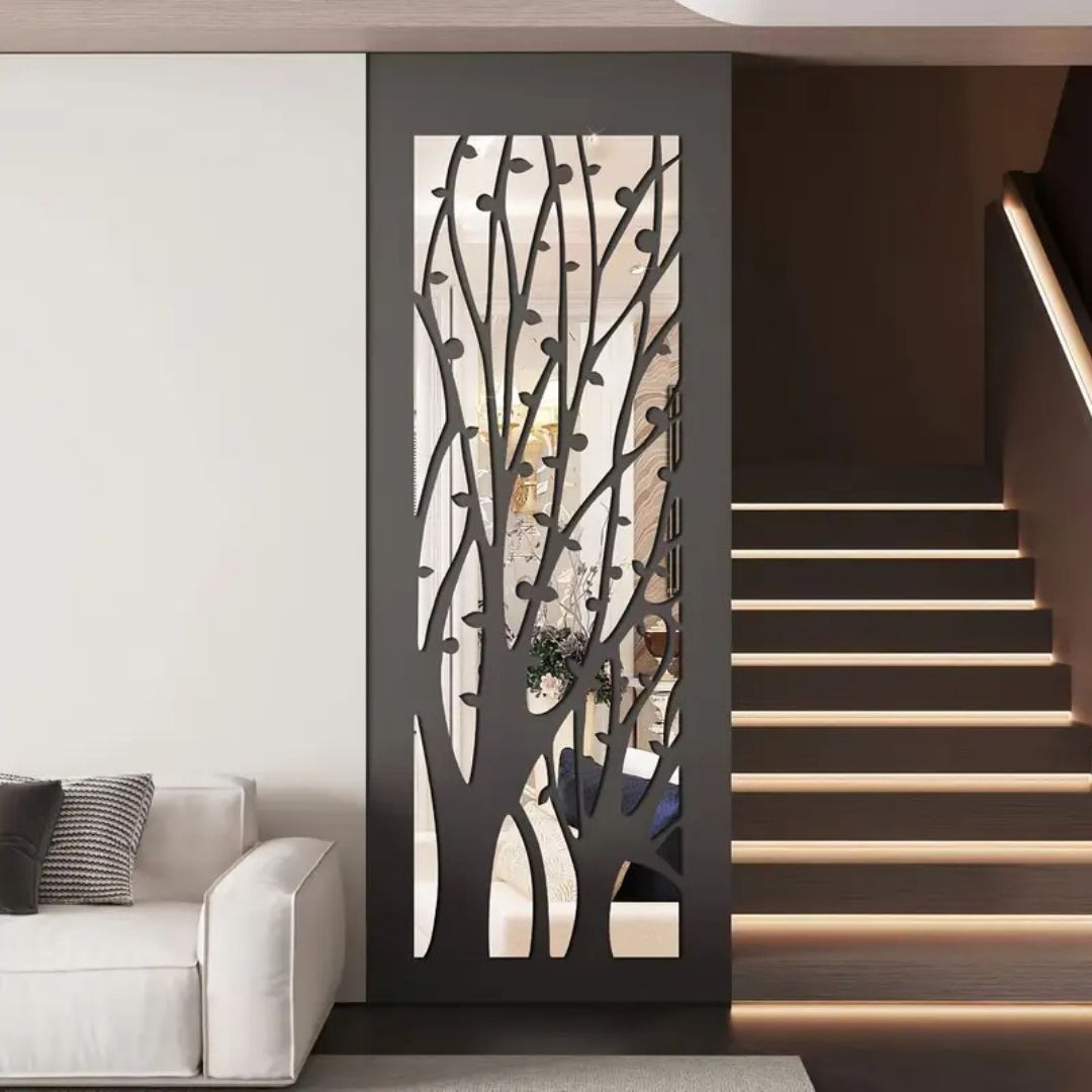 Abstract Money Tree Acrylic Mirror Wall Decor – reflective acrylic wall art for Dubai & UAE interiors by Signature Wall Arts.