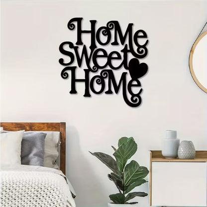 Black glossy heart and arrow acrylic wall sculpture for modern home decor