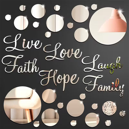 26pcs Acrylic Mirror Wall Stickers