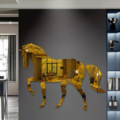 Horse Theme 3D Acrylic Mirror Wall Art