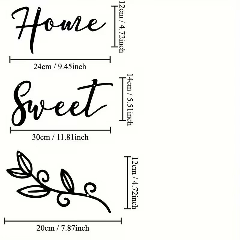 Contemporary Home Sweet Home Wall Art 5 Piece Acrylic Set for Villas and Apartments in Dubai