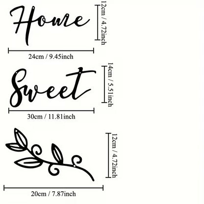 Contemporary Home Sweet Home Wall Art 5 Piece Acrylic Set for Villas and Apartments in Dubai