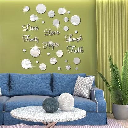26pcs Acrylic Mirror Wall Stickers