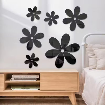 DIY Three-Dimensional Flower Acrylic Mirror Wall Stickers