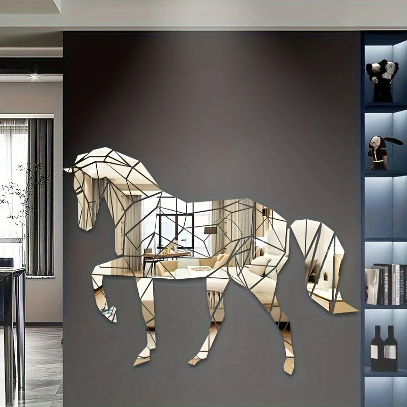 Horse Theme 3D Acrylic Mirror Wall Art