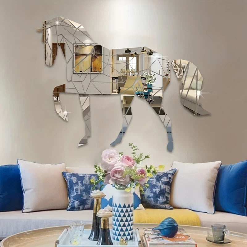 Horse Theme 3D Acrylic Mirror Wall Art