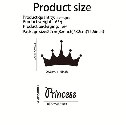 3D Crown Acrylic Mirror Wall Sticker