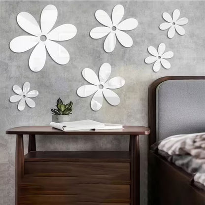 DIY Three-Dimensional Flower Acrylic Mirror Wall Stickers