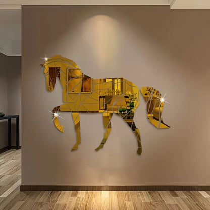 Horse Theme 3D Acrylic Mirror Wall Art
