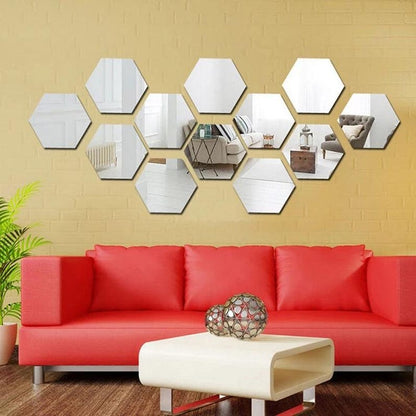 Acrylic Mirror Hexagon | Decorative Wall Decals