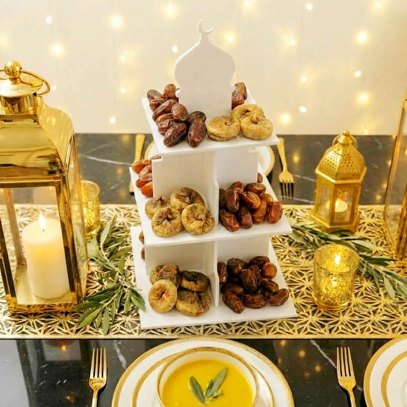 Ramadan Tiered Serving Stand Dessert & Date Holder